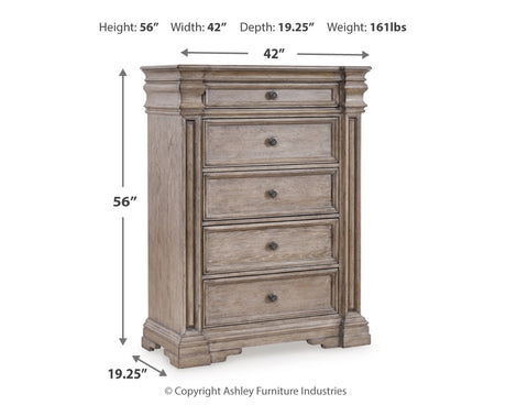 Blairhurst Light Grayish Brown Queen Panel Bed, Dresser, Mirror, Chest and Nightstand from Ashley - Luna Furniture