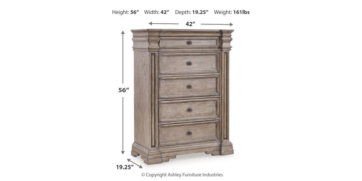 Blairhurst Light Grayish Queen Panel Bed, 2 Chests and 2 Nightstands from Ashley - Luna Furniture