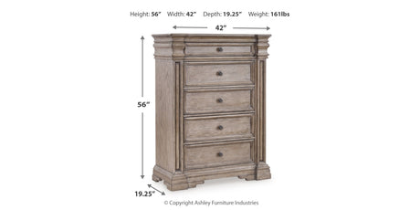 Blairhurst Light Grayish Queen Panel Bed, 2 Chests and 2 Nightstands from Ashley - Luna Furniture