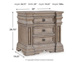 Blairhurst Light Grayish Brown Queen Panel Mirrored Dresser, 2 Chests and 2 Nightstands from Ashley Furniture - Luna Furniture