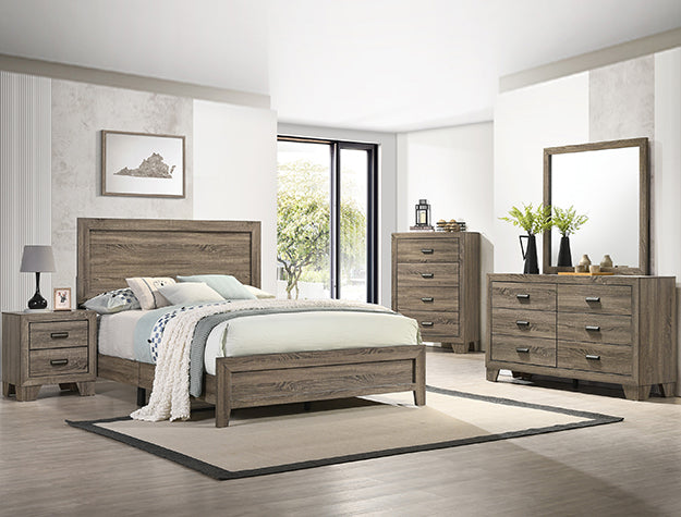 Millie Brownish Gray King Panel Bed from Crown Mark - Luna Furniture