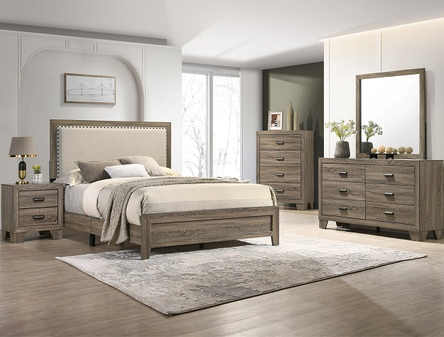 grey bed brown dresser 801-002 Vaughan Bassett Furniture Cool Farmhouse - Grey Dresser