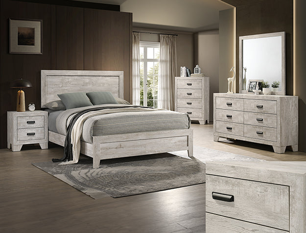 Millie Whitewash Twin Panel Bed from Crown Mark - Luna Furniture