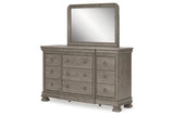 Lexorne Gray Dresser and Mirror from Ashley - Luna Furniture