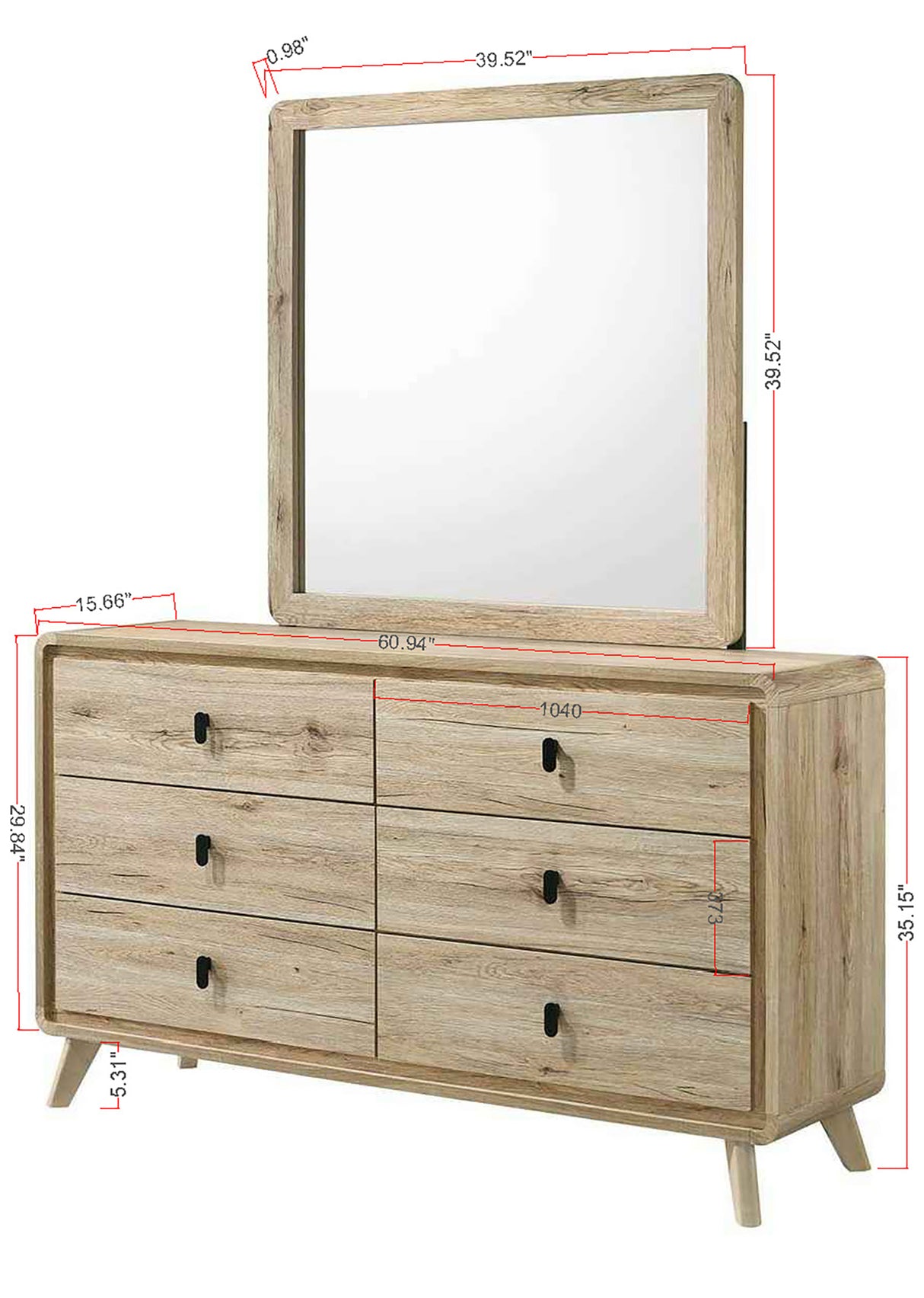 Dawson Light Wood Dresser from Crown Mark - Luna Furniture