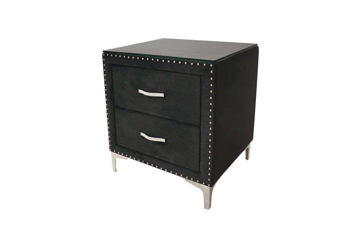 Lucinda Black Nightstand from Crown Mark - Luna Furniture