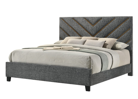 Zane Brown/Gray Upholstered Bedroom Set from Crown Mark - Luna Furniture