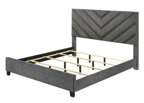 Zane Brown/Gray Upholstered Bedroom Set from Crown Mark - Luna Furniture