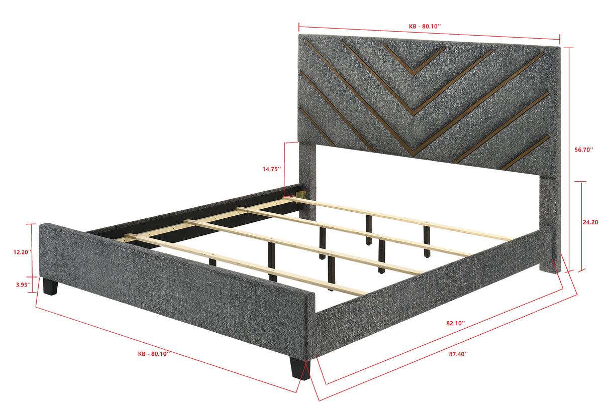 Zane Brown/Gray Upholstered Bedroom Set from Crown Mark - Luna Furniture