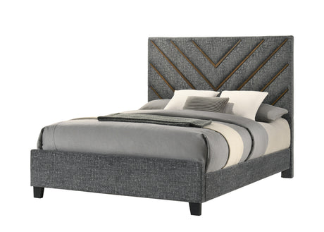 Zane Brown/Gray Upholstered Bedroom Set from Crown Mark - Luna Furniture