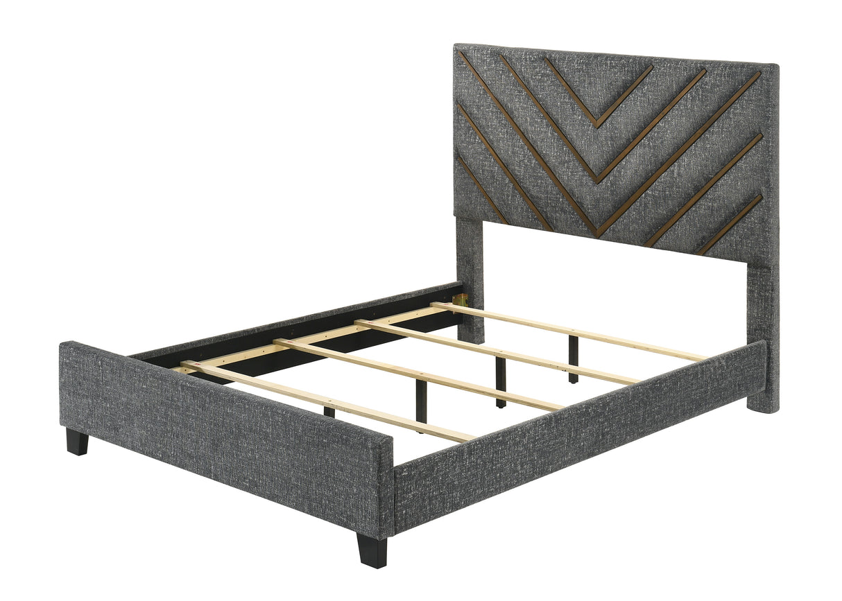 Zane Brown/Gray Upholstered Bedroom Set from Crown Mark - Luna Furniture