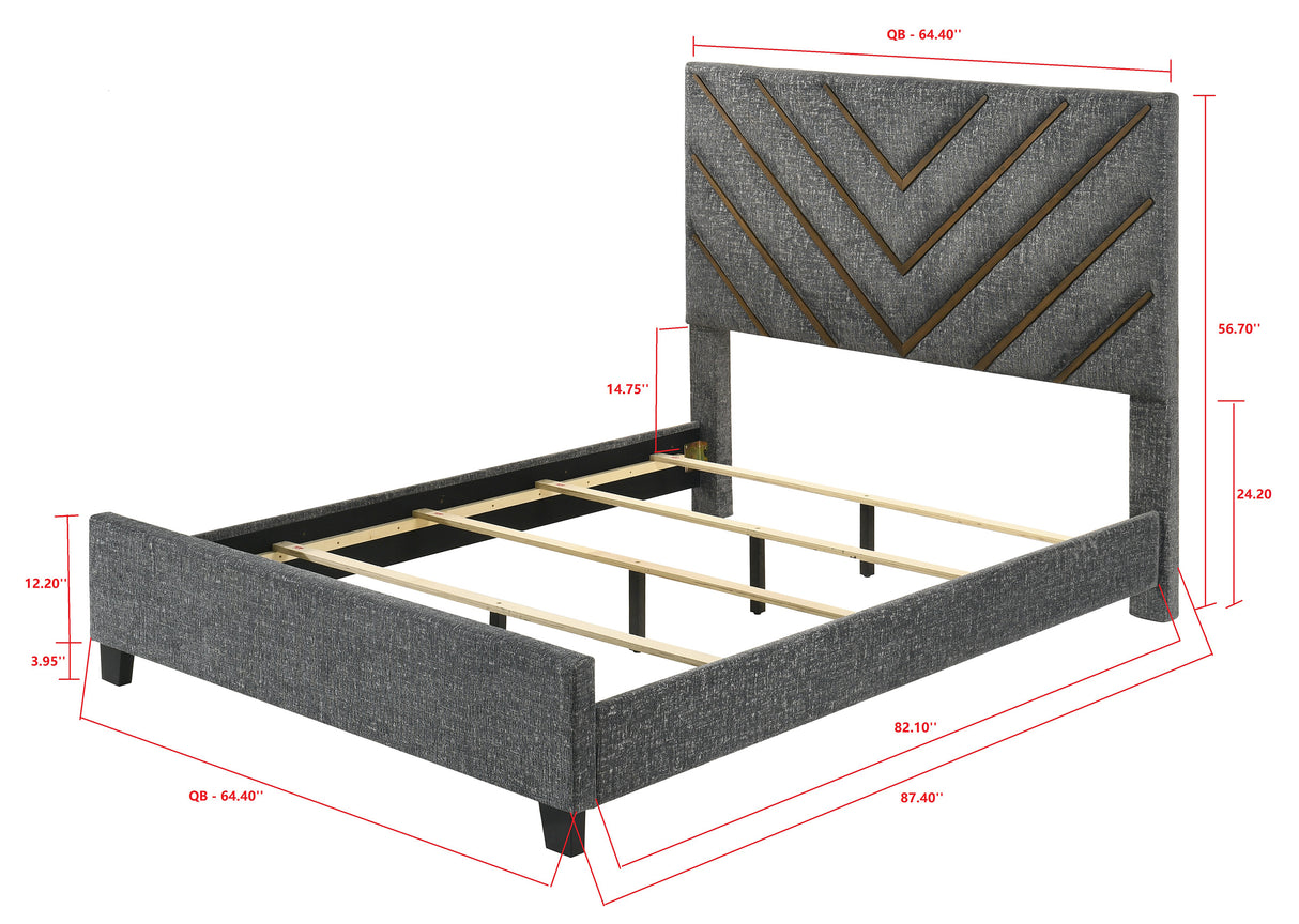 Zane Brown/Gray Upholstered Bedroom Set from Crown Mark - Luna Furniture