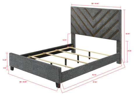 Zane Brown/Gray Upholstered Bedroom Set from Crown Mark - Luna Furniture