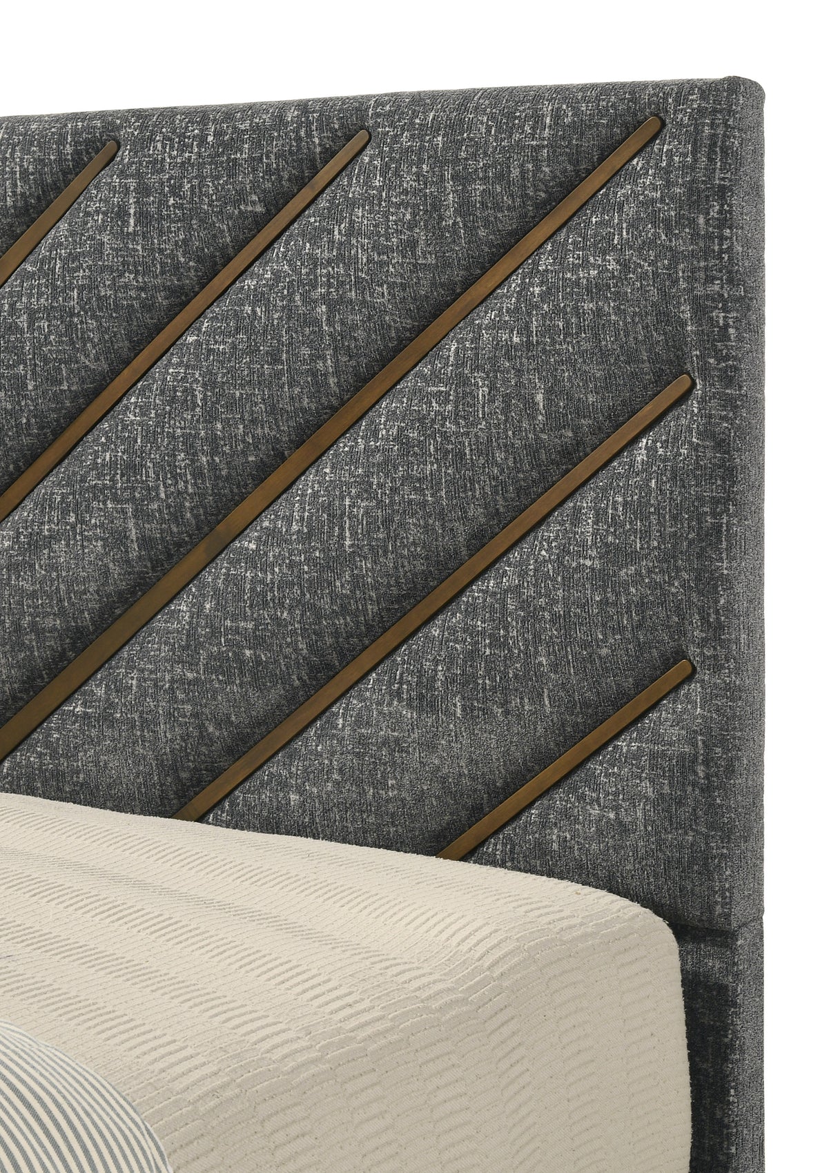 Zane Brown/Gray Upholstered Bedroom Set from Crown Mark - Luna Furniture