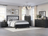 Jaylen Black Queen LED Panel Bed from Crown Mark - Luna Furniture