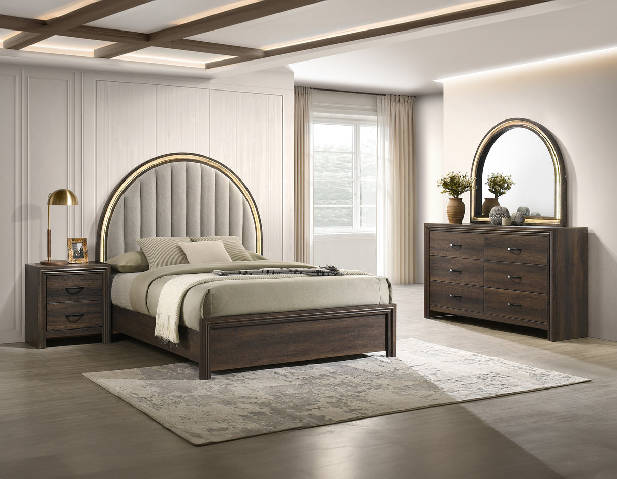 Noreen Brown LED Bedroom Set from Crown Mark - Luna Furniture