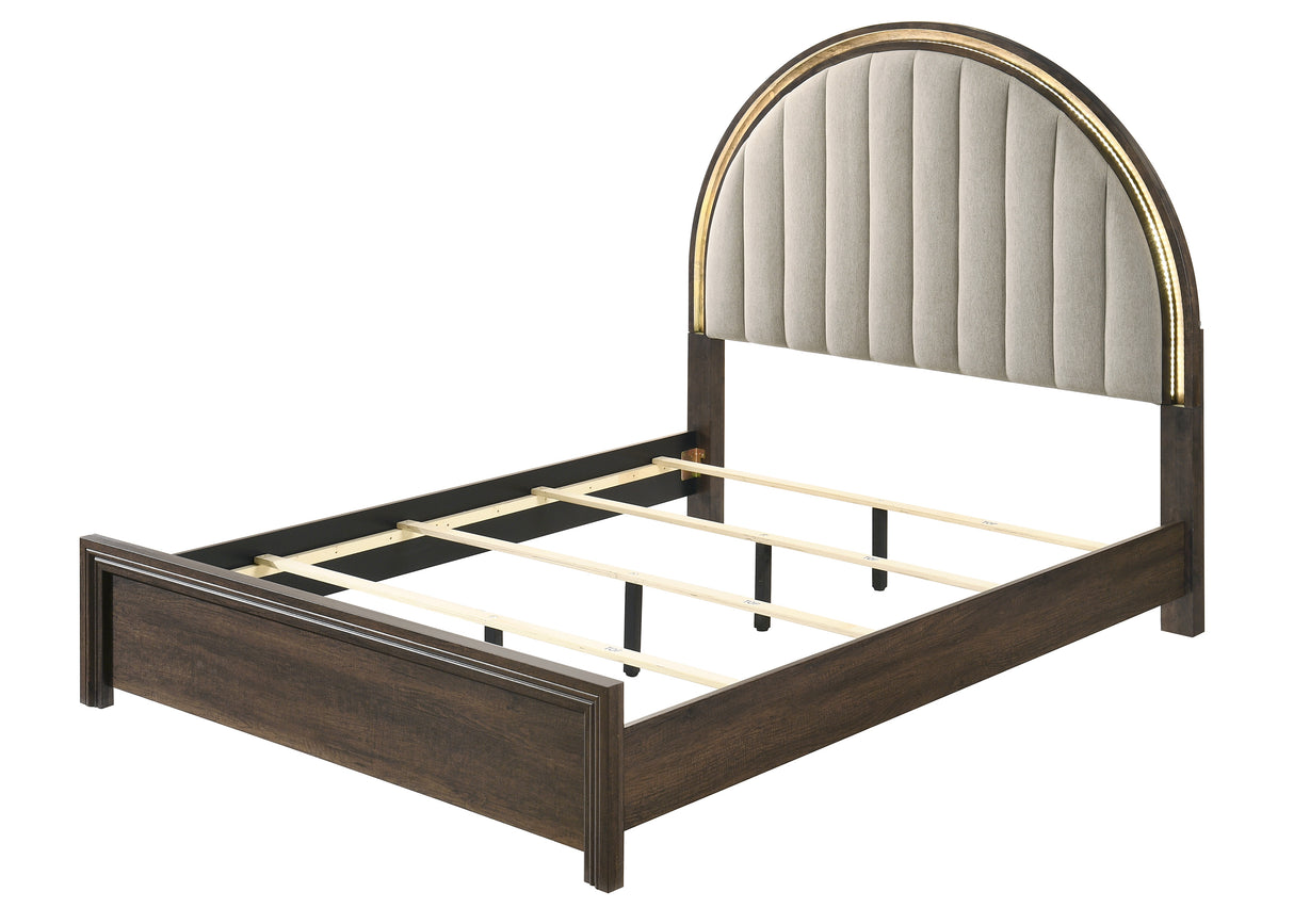 Noreen Brown LED King Bed from Crown Mark - Luna Furniture