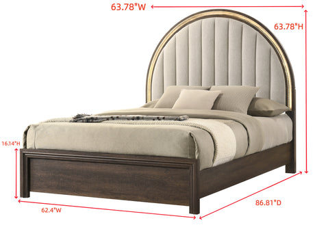 Noreen Brown LED Queen Bed from Crown Mark - Luna Furniture