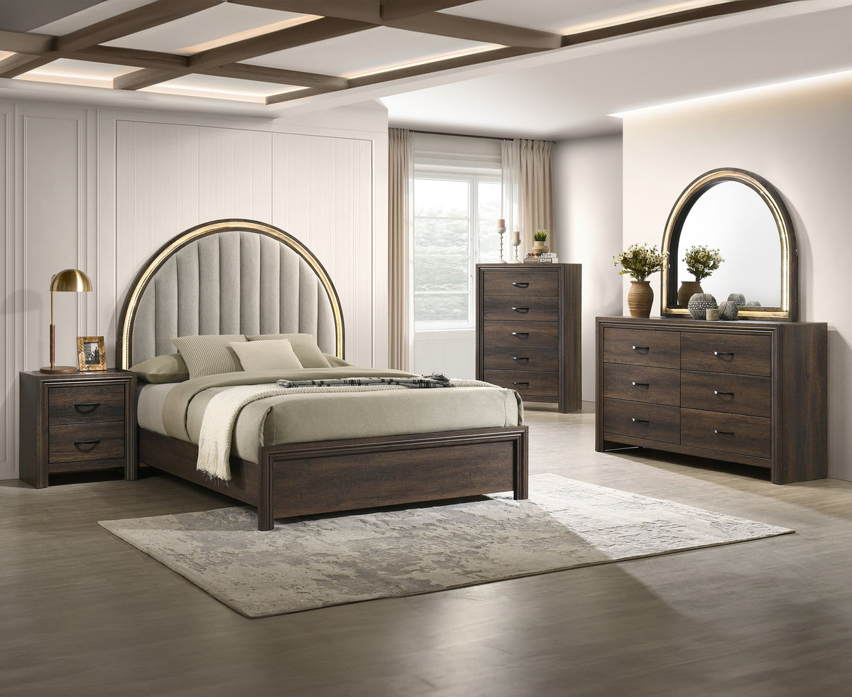 Noreen Brown LED Bedroom Set from Crown Mark - Luna Furniture