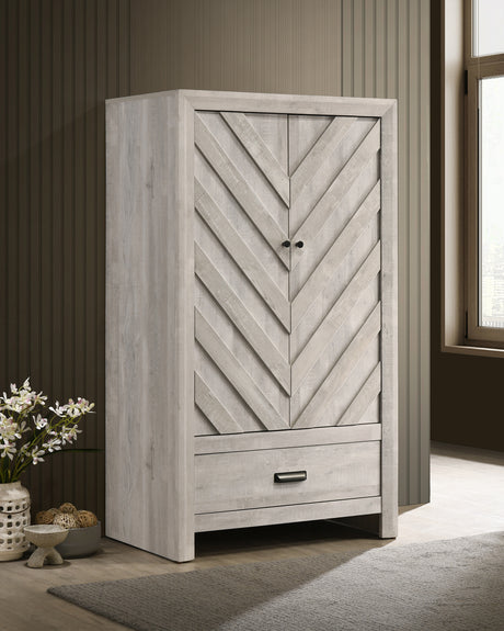 Valor Antique White Armoire from Crown Mark - Luna Furniture