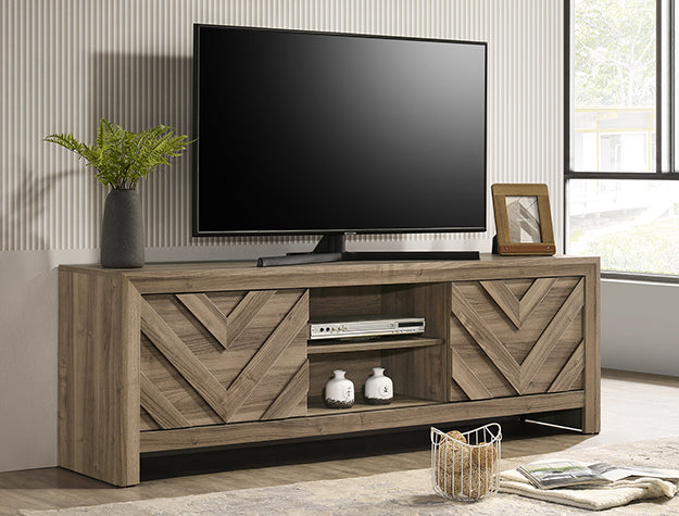 Valor Light Brown Tv Stand from Crown Mark - Luna Furniture