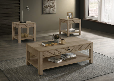 Valor Light Brown 3-Piece Cocktail Set from Crown Mark - Luna Furniture