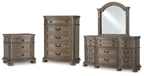 Ardenfield Light Brown Dresser, Mirror, Chest and Nightstand from Ashley - Luna Furniture