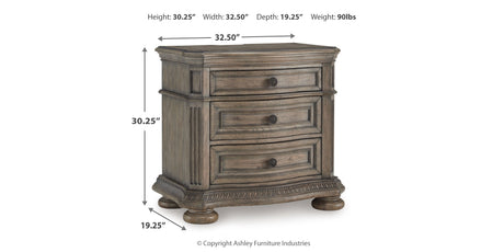 Ardenfield King Upholstered Sleigh Bed with Dresser and 2 Nightstands in Light Brown from Ashley Furniture - Luna Furniture