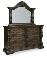 Maylee Dark Brown Dresser and Mirror from Ashley Furniture - Luna Furniture