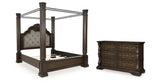 Maylee King Canopy Bed with Dresser in Dark Brown from Ashley - Luna Furniture