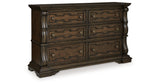 Maylee California King Upholstered Bed with Dresser in Dark Brown from Ashley Furniture - Luna Furniture