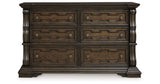 Maylee Queen Upholstered Bed with Dresser in Dark Brown from Ashley Furniture - Luna Furniture