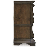 Maylee King Upholstered Bed with Dresser in Dark Brown from Ashley Furniture - Luna Furniture