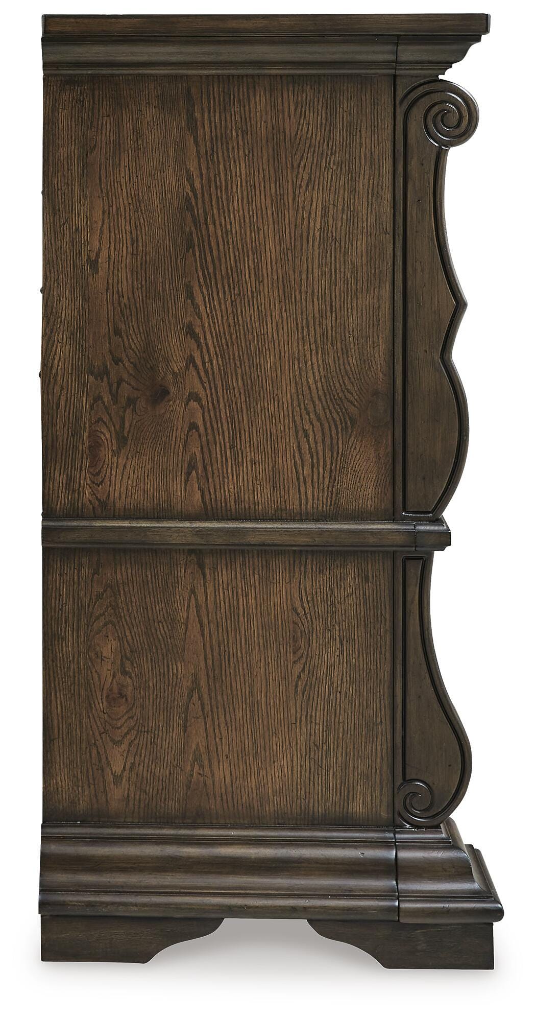 Maylee Dark Brown Queen Upholstered Bed, Dresser and 2 Nightstands from Ashley - Luna Furniture