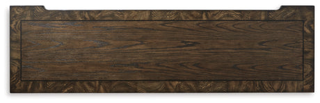 Maylee Dark Brown Queen Upholstered Bed, Dresser and 2 Nightstands from Ashley - Luna Furniture