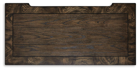 Maylee Dark Brown King Panel Bed, Dresser, Mirror, Chest and Nightstand from Ashley - Luna Furniture