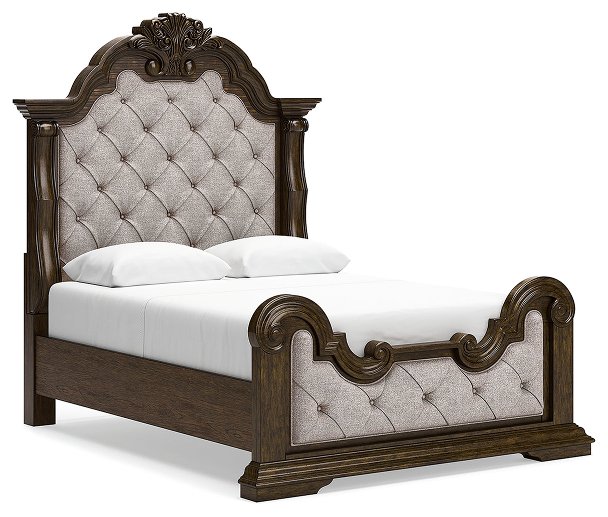 Maylee Dark Brown Queen Upholstered Panel Bed from Ashley - Luna Furniture
