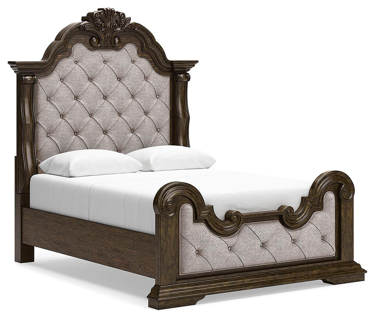 Maylee Dark Brown Queen Upholstered Panel Bed from Ashley - Luna Furniture