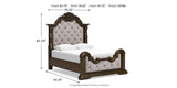 Maylee Dark Brown Queen Upholstered Bed with 2 Nightstands from Ashley - Luna Furniture