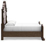 Maylee Dark Brown Queen Upholstered Panel Bed from Ashley - Luna Furniture