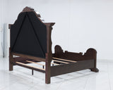 Maylee King Upholstered Bed with Mirrored Dresser, Chest and 2 Nightstands in Dark Brown from Ashley Furniture - Luna Furniture