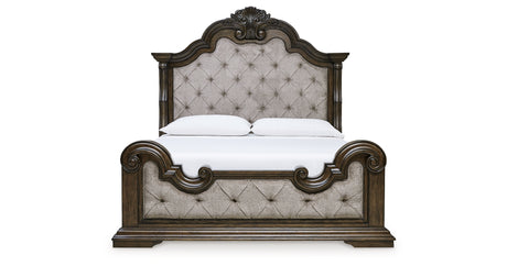 Maylee Dark Brown King Upholstered Panel Bed from Ashley - Luna Furniture