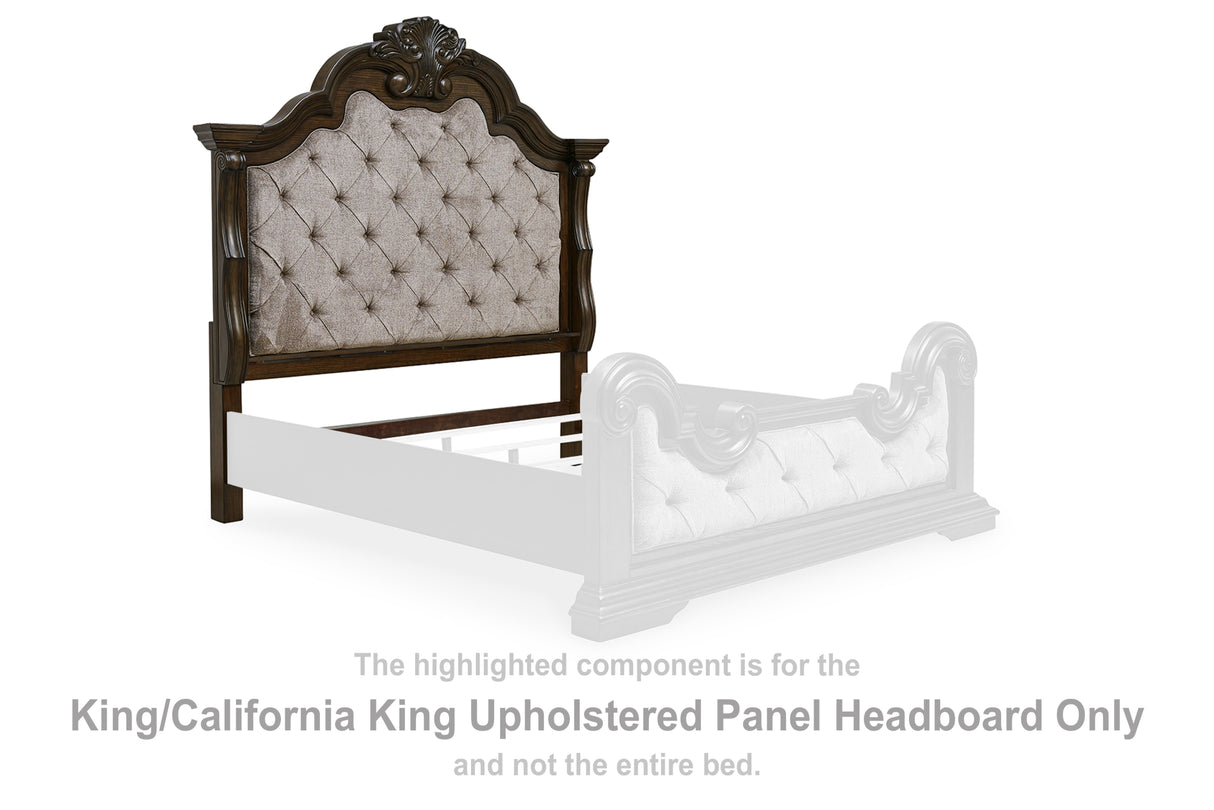 Maylee Dark Brown King/California King Upholstered Panel Headboard from Ashley Furniture - Luna Furniture