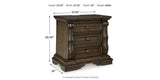 Maylee King Canopy Bed with Mirrored Dresser, Chest and Nightstand in Dark Brown from Ashley - Luna Furniture