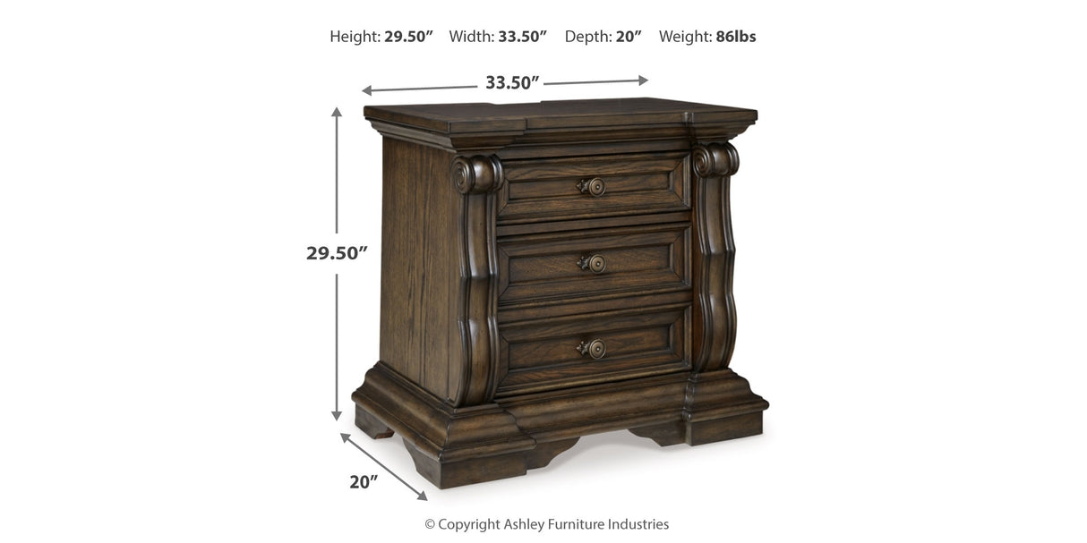 Maylee Light Grayish Brown California King Upholstered Bed with Mirrored Dresser, Chest and Nightstand from Ashley - Luna Furniture