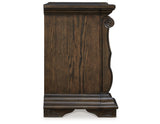 Maylee Dark Brown Queen Upholstered Bed, Dresser and 2 Nightstands from Ashley - Luna Furniture