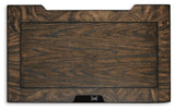Maylee Dark Brown Queen Upholstered Bed, Dresser and 2 Nightstands from Ashley - Luna Furniture