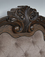 Maylee Dark Brown Queen Upholstered Panel Bed from Ashley - Luna Furniture