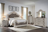 Bruchandi Antique White Upholstered Panel Bedroom Set from Ashley - Luna Furniture