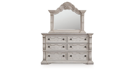 Bruchandi Antique White Dresser and Mirror from Ashley - Luna Furniture